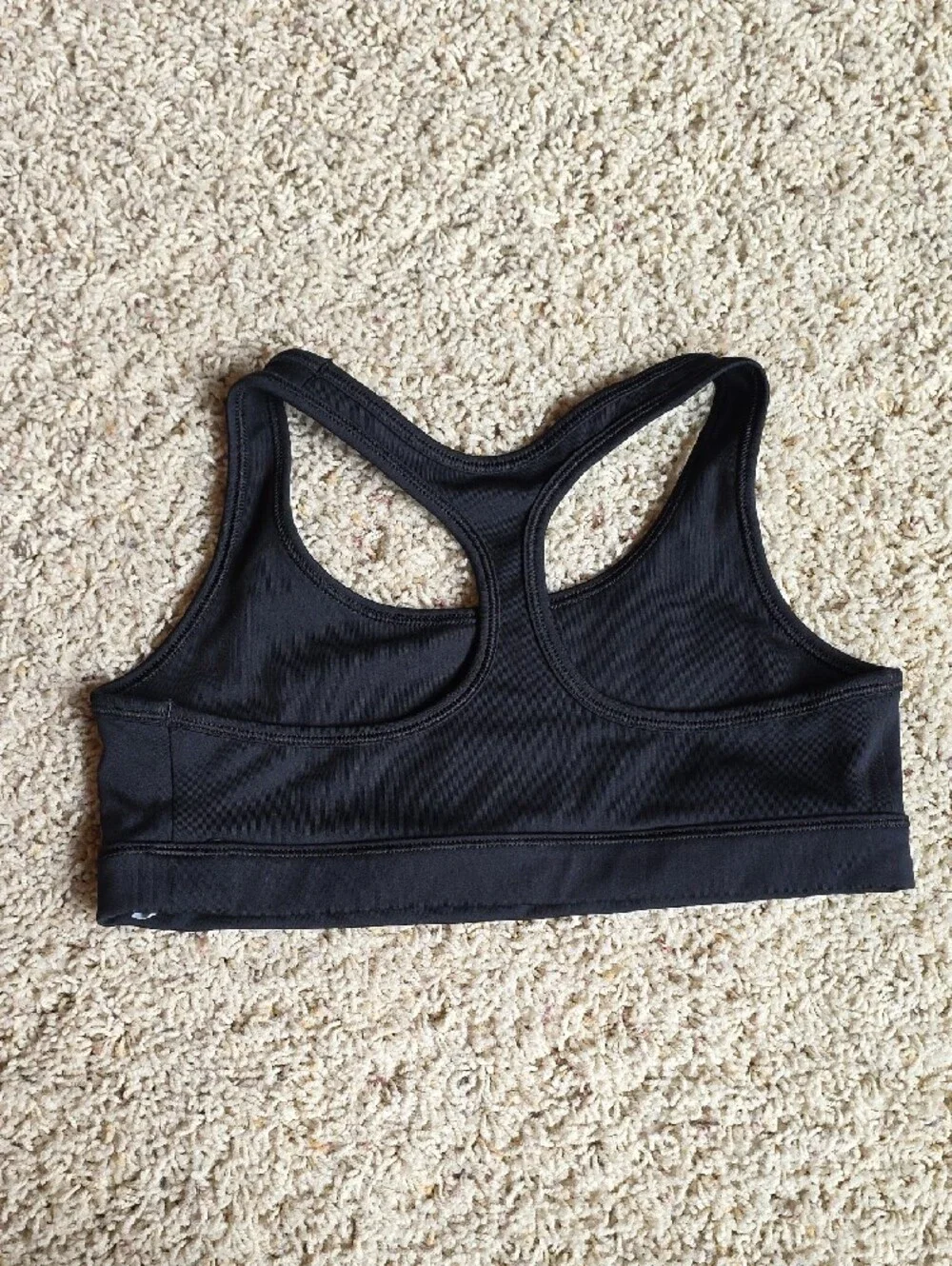 Nike Black Racerback Sports Bra with White Swoosh